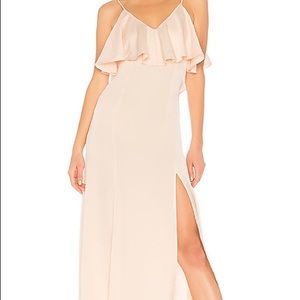 V neck Ruffle Gown